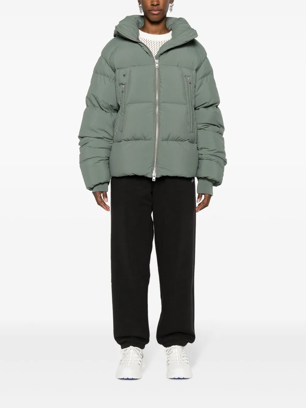 Y-3 Donsjack met capuchon - Groen