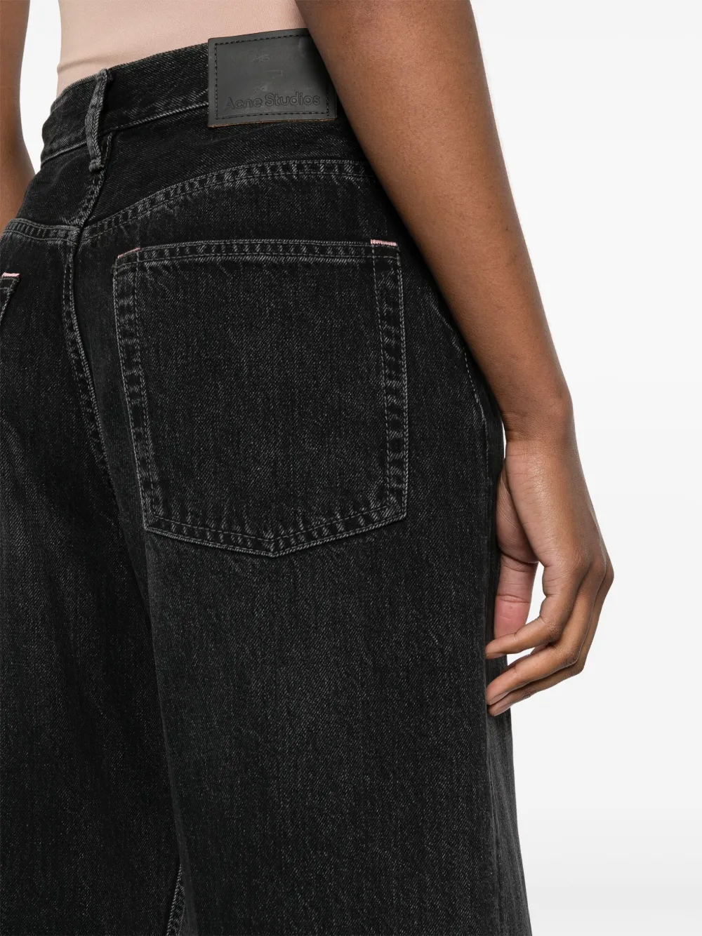 Shop Acne Studios 2022f High-rise Wide-leg Jeans In Black