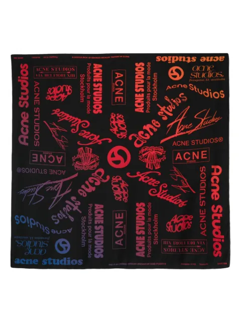 Acne Studios logo-print silk scarf
