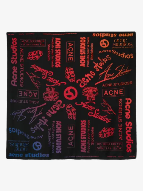 Acne Studios logo-print silk scarf