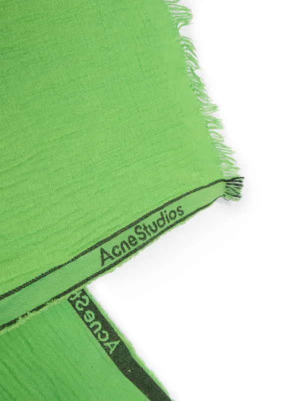 Acne Studios jacquard-logo Scarf | Green | FARFETCH