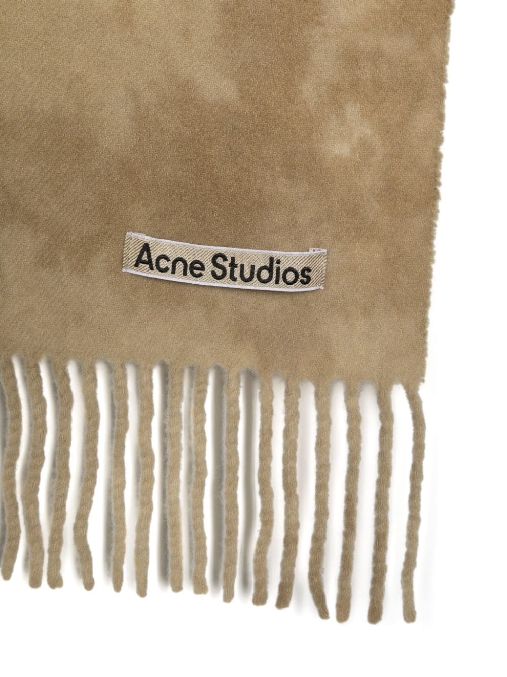 Shop Acne Studios Logo-appliqué Wool Scarf In Green