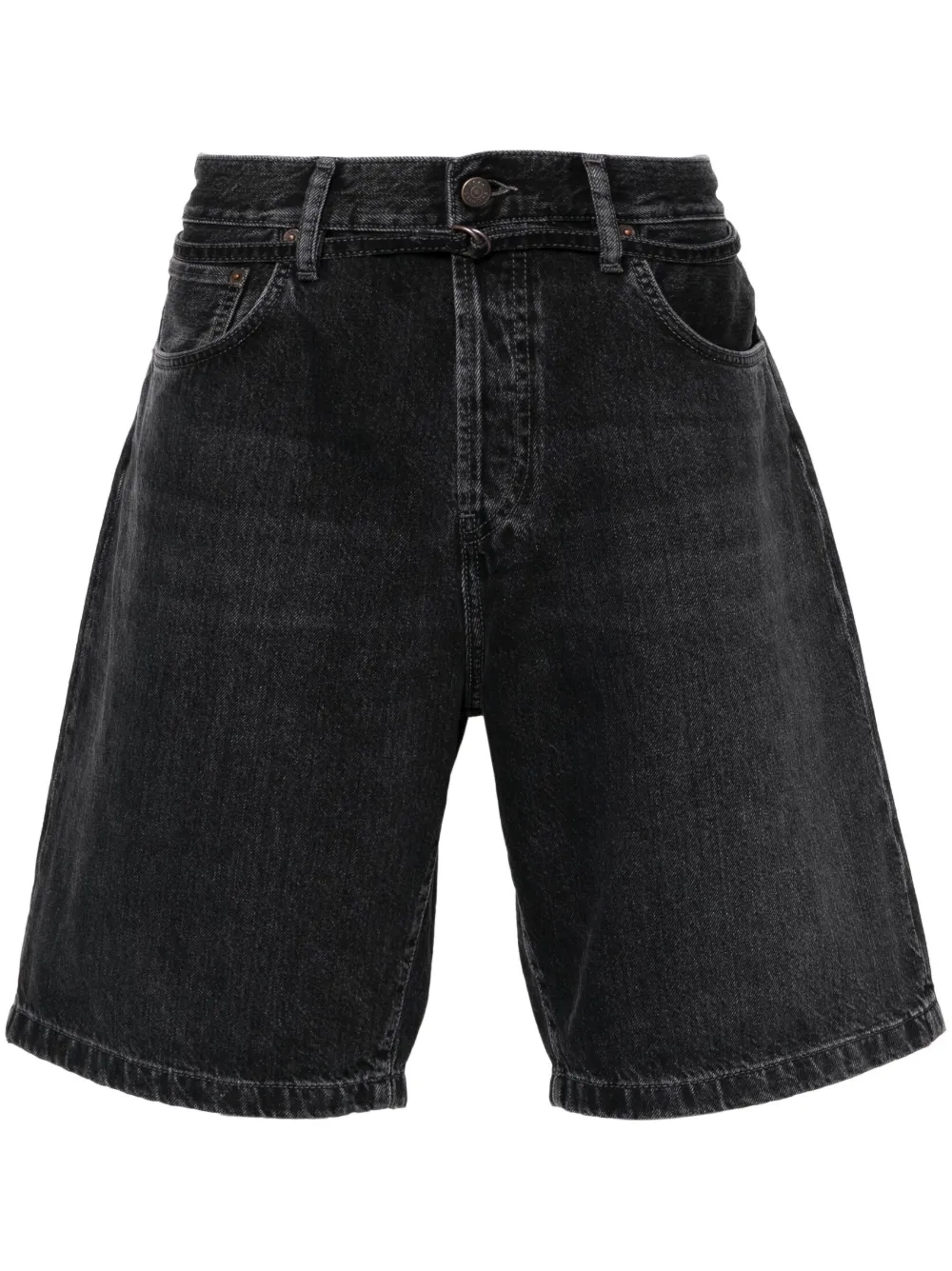 Acne Studios Wide-leg Denim Shorts In Black