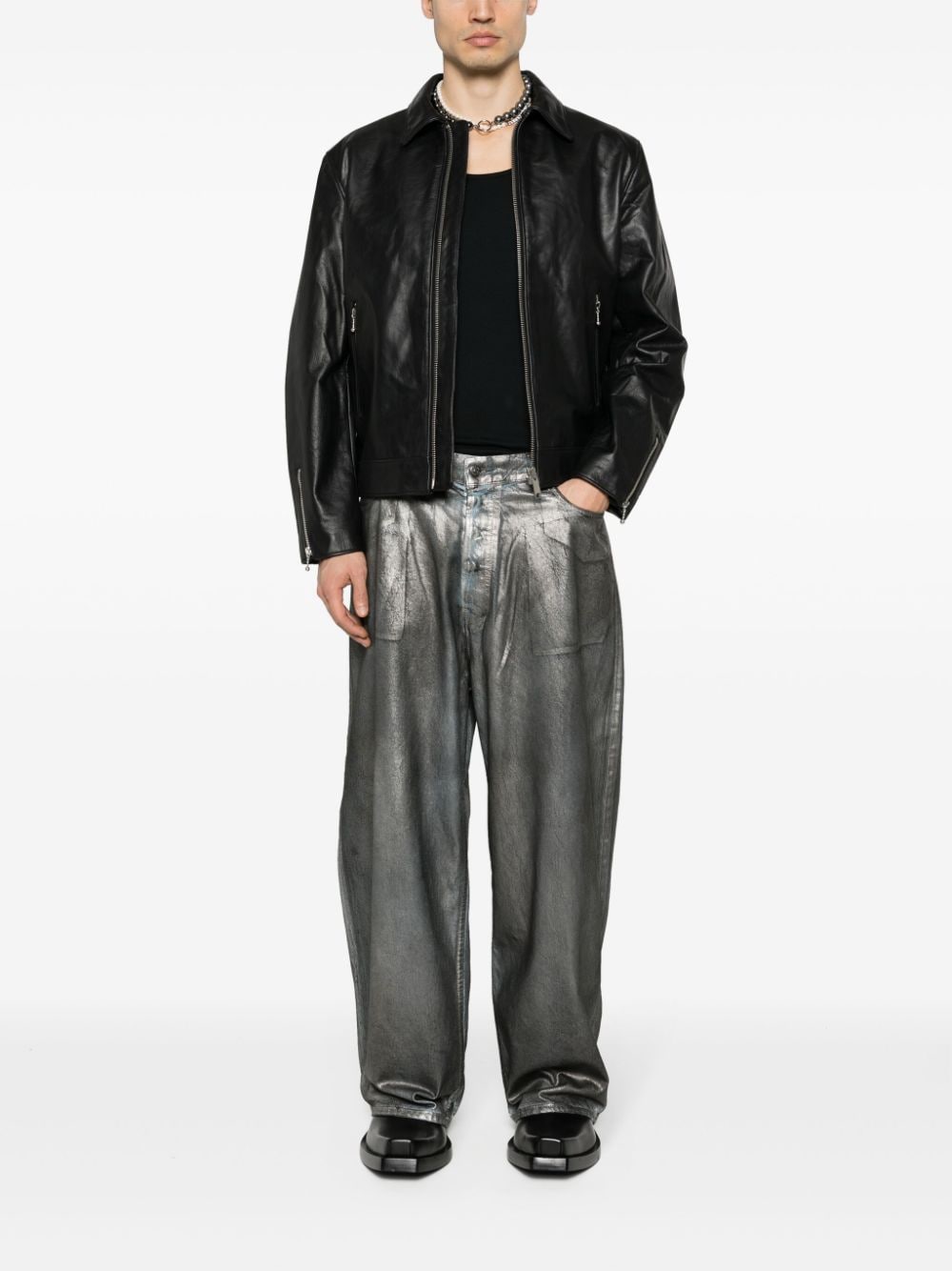 Acne Studios 2023 mid waist jeans met wijde pijpen Grijs