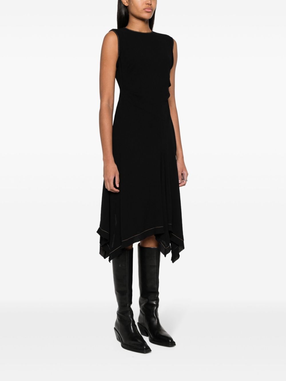 Shop Acne Studios Ruched-detailing Midi Dress In Black