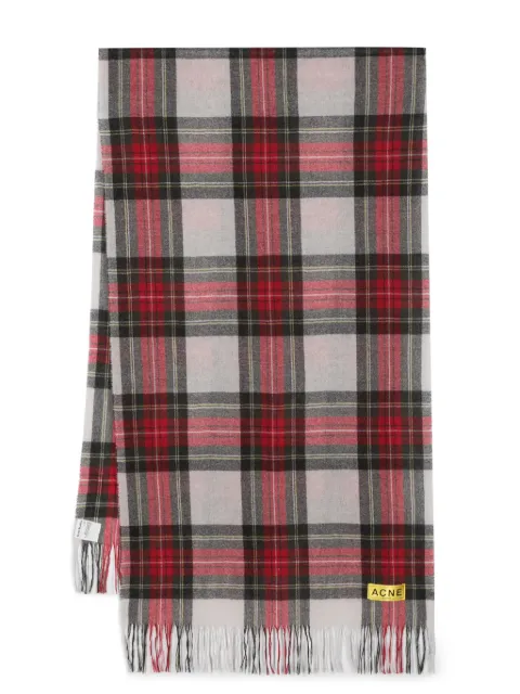 Acne Studios bufanda a cuadros con flecos