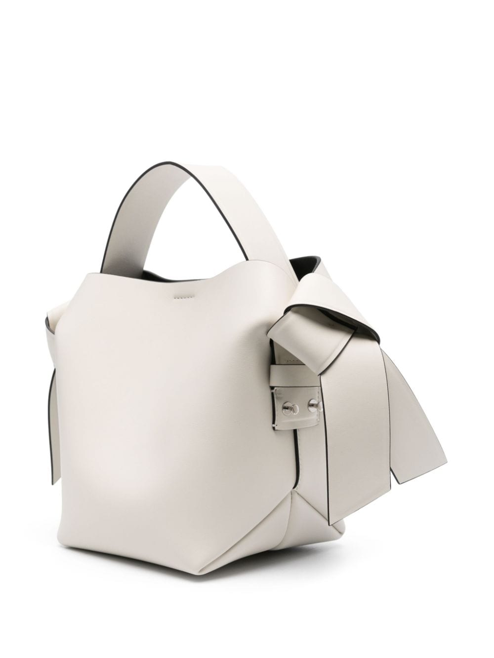 Shop Acne Studios Mini Musubi Leather Shoulder Bag In Weiss