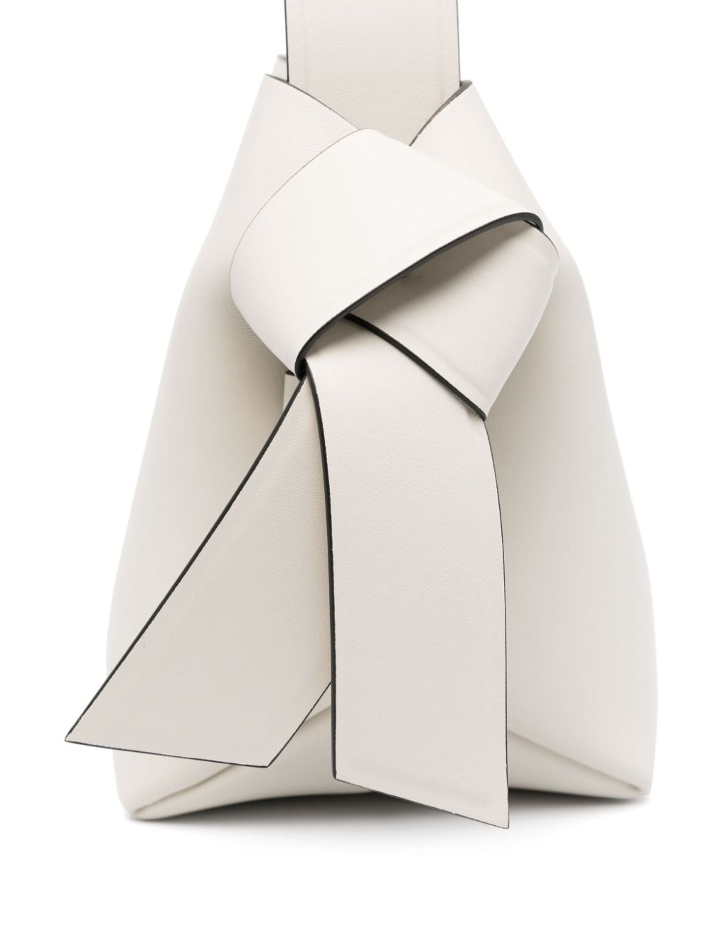 Shop Acne Studios Mini Musubi Leather Shoulder Bag In Weiss