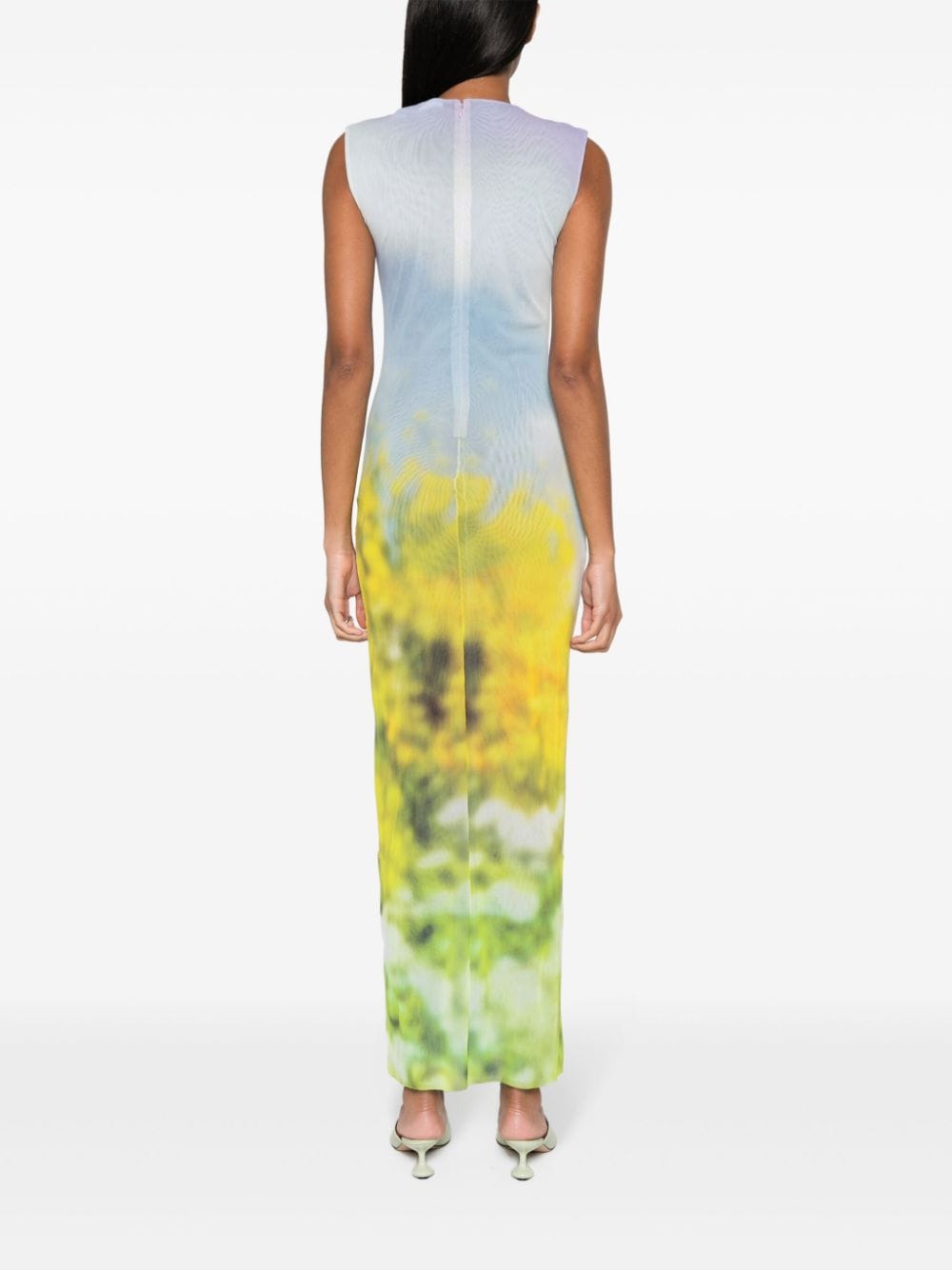 Acne Studios Midi-jurk met ombré print Blauw