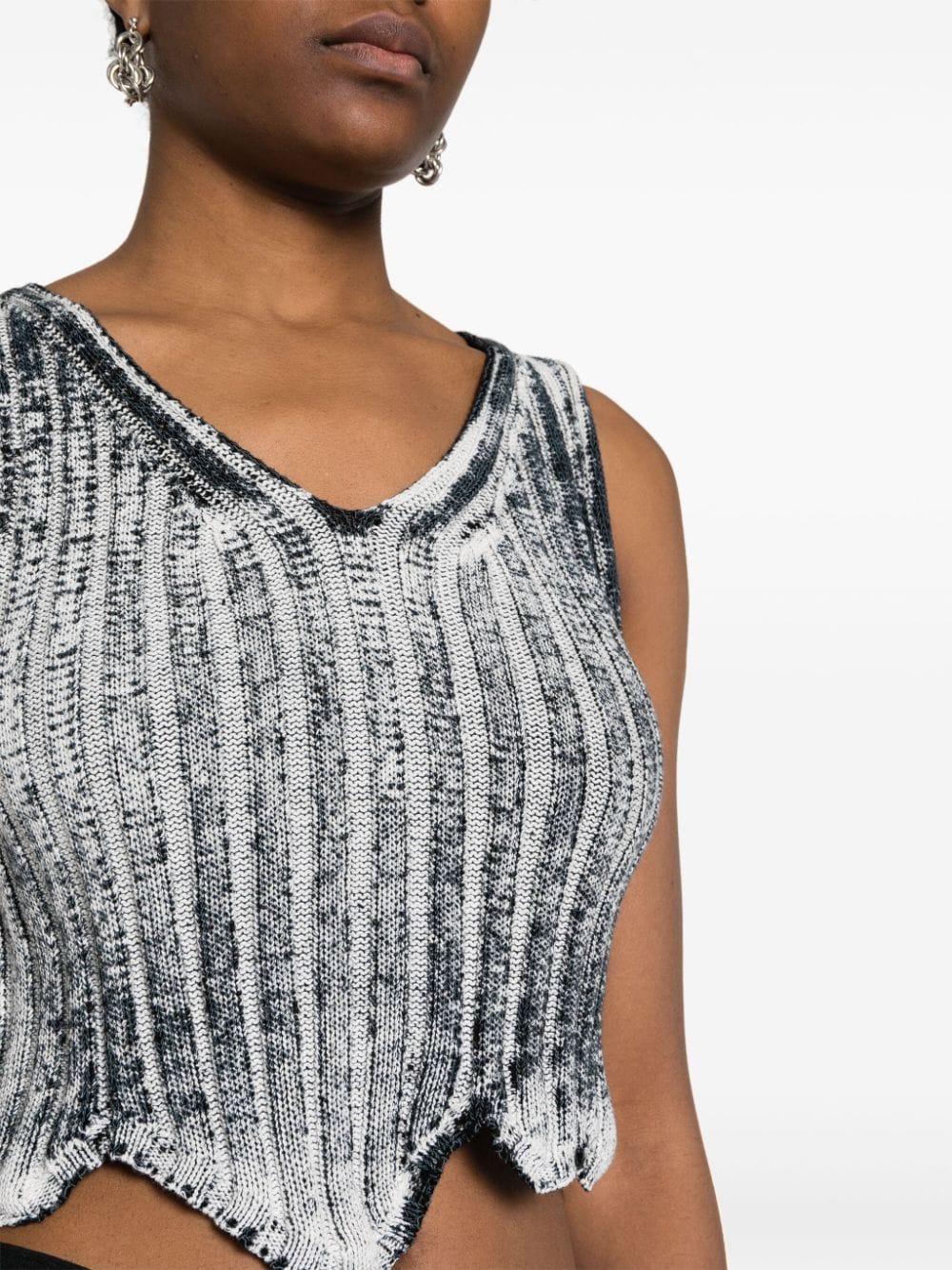 Shop Acne Studios Abstract-print Knitted Tank Top In White
