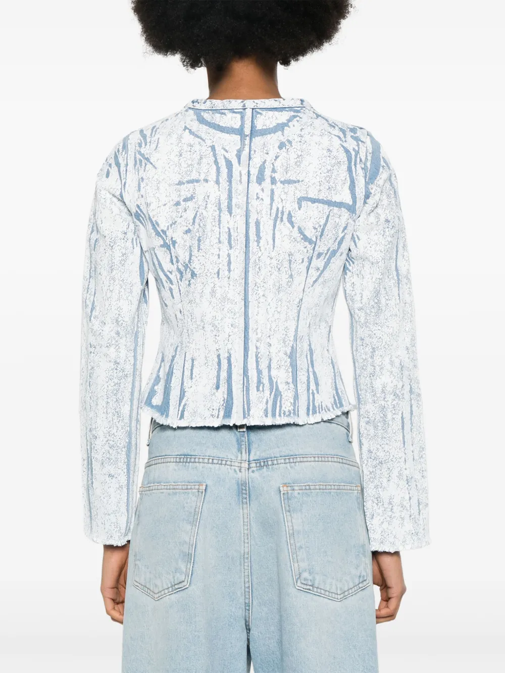 Acne Studios Denim jack met print Blauw
