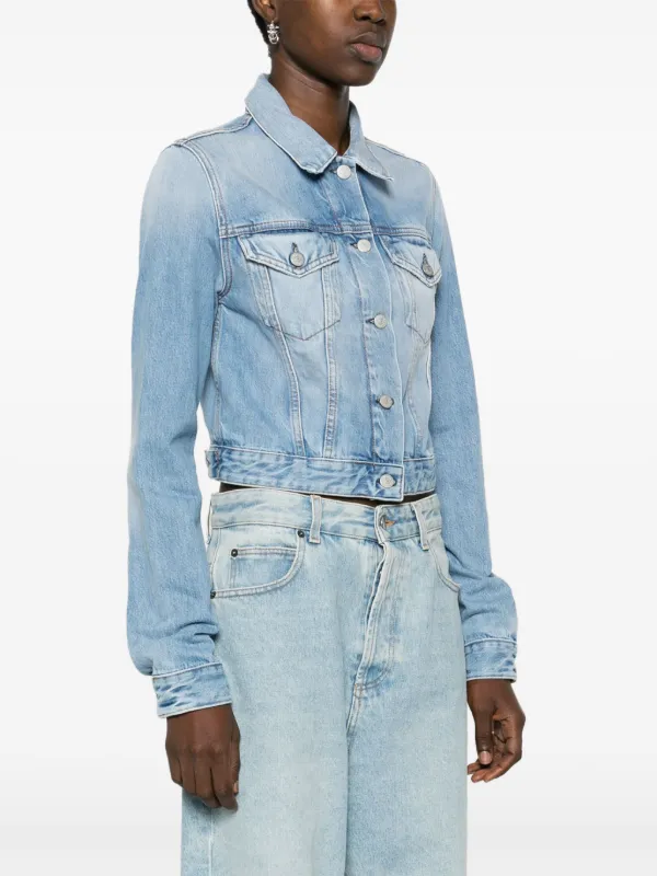Acne Studios Cropped Denim Jacket | Blue | FARFETCH