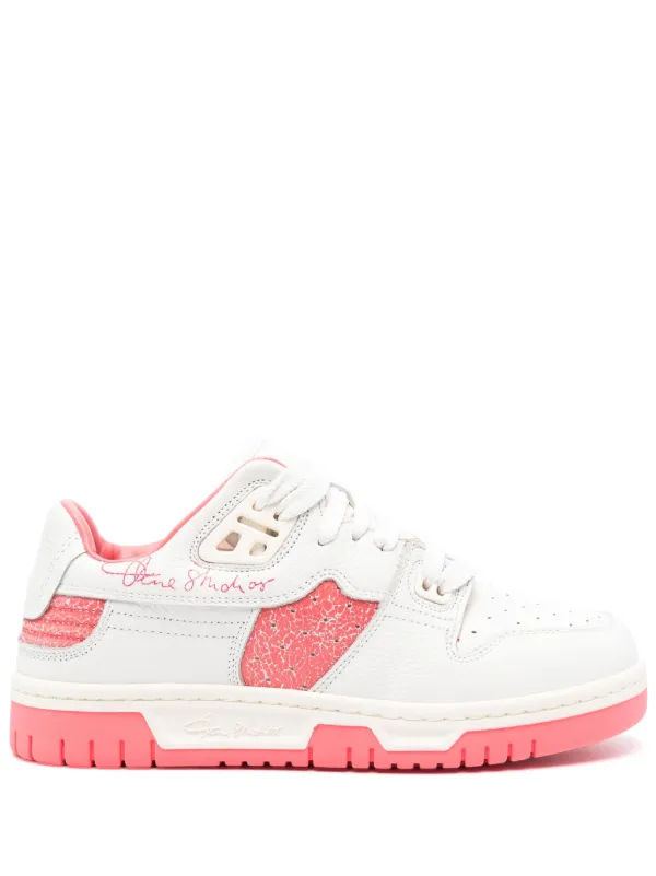 Acne Studios Cracked-effect Leather Sneakers in White