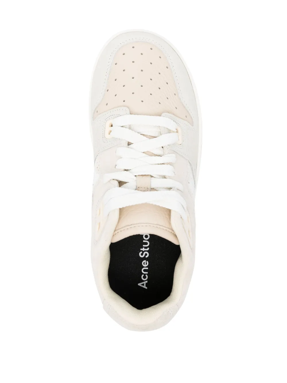 Shop Acne Studios Crinkled Panelled Suede Sneakers In 白色