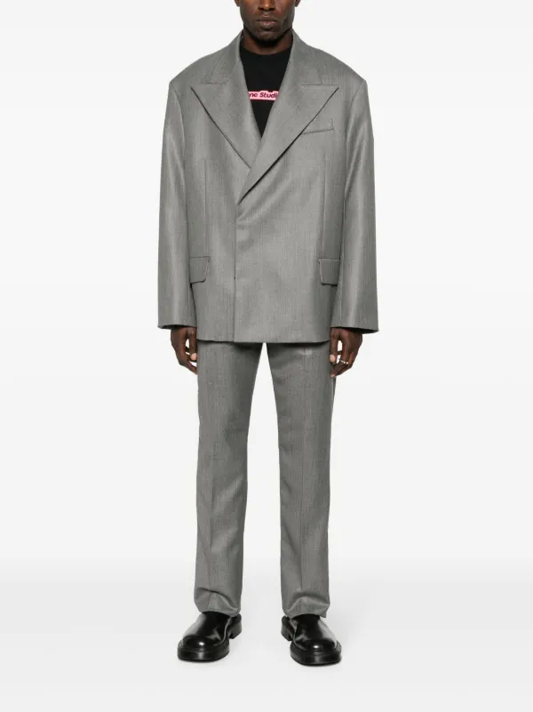 Acne Studios pressed-crease Mélange straight-leg Trousers Grey FARFETCH  IN