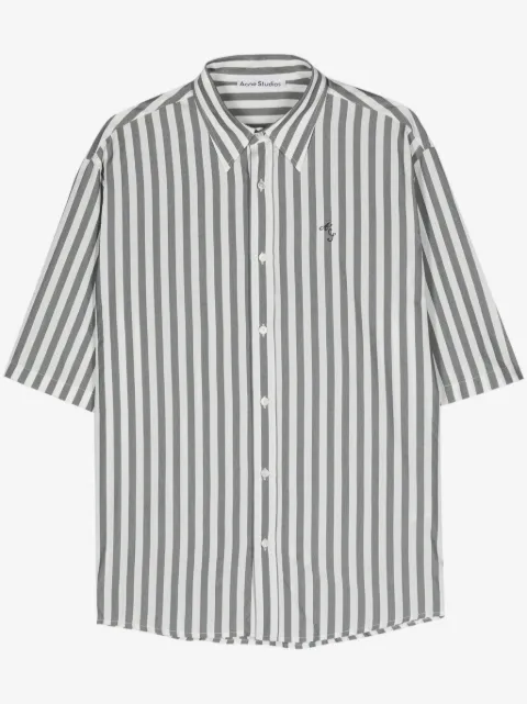 Acne Studios logo-embroidered striped shirt