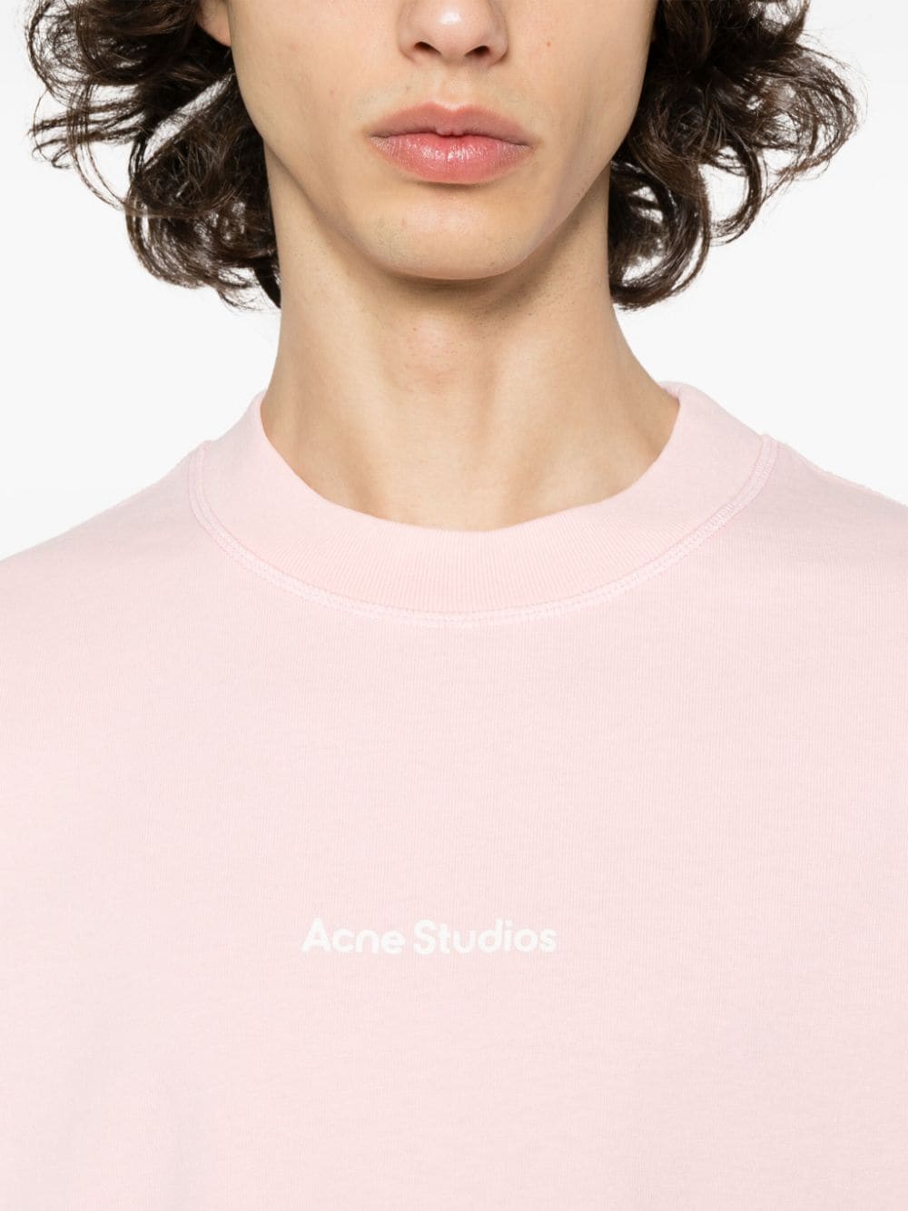 Acne Studios Katoenen T-shirt met logoprint Roze