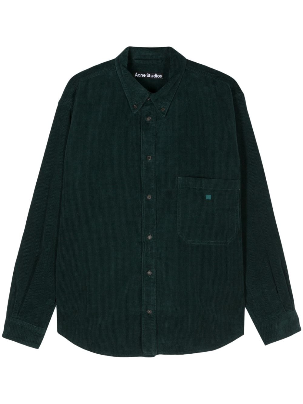 Acne Studios Corduroy Long-sleeve Shirt In Grün
