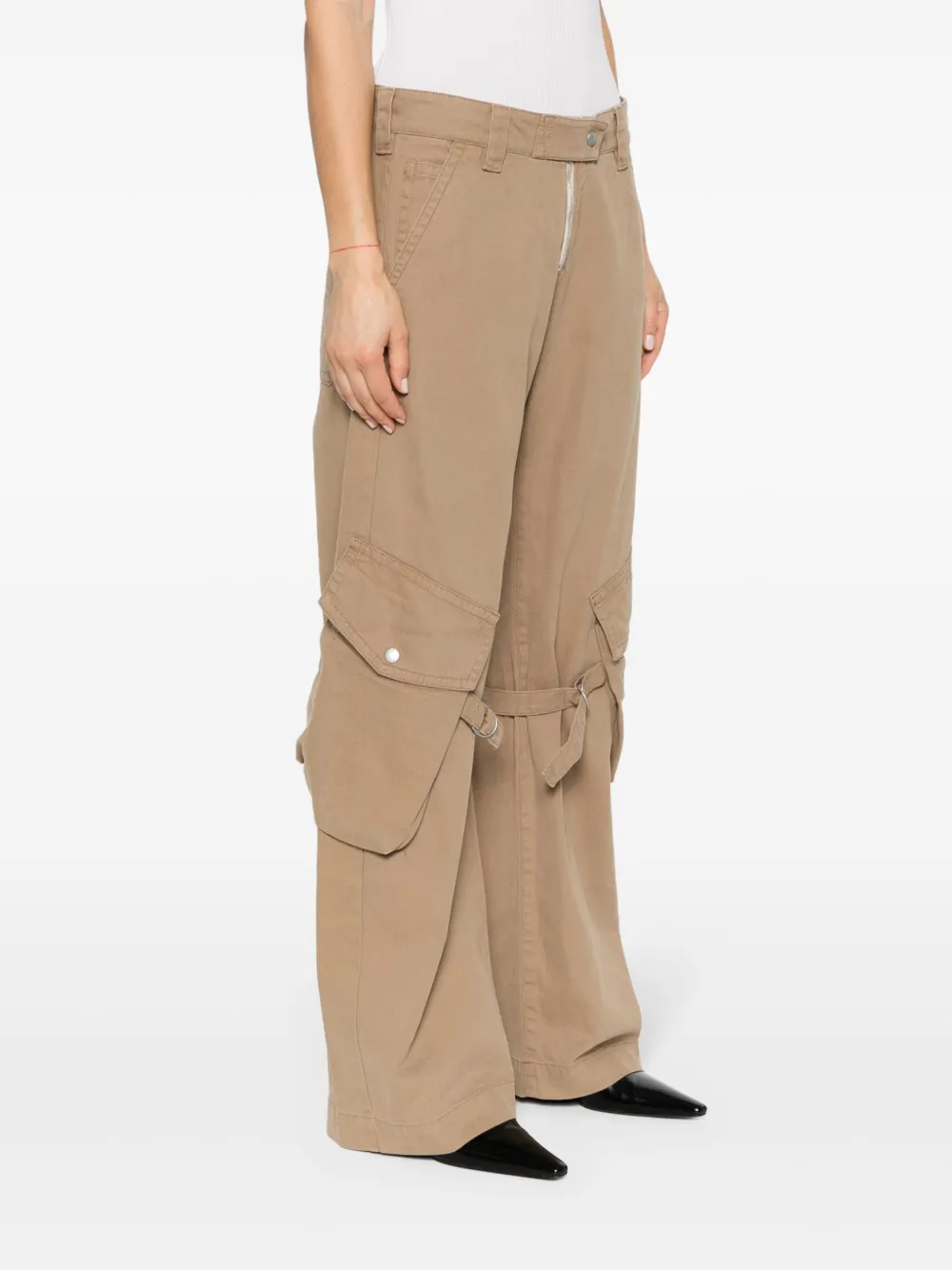 Shop Acne Studios Cotton Cargo Tousers In Neutrals