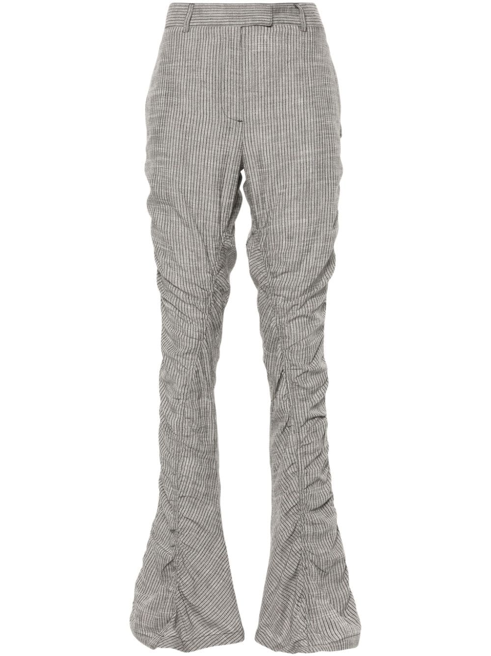 Acne Studios Striped Bootcut Trousers In Grey
