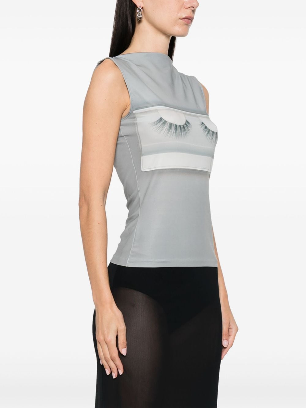 Shop Acne Studios X Katerina Jebb Graphic-print Top In Grey