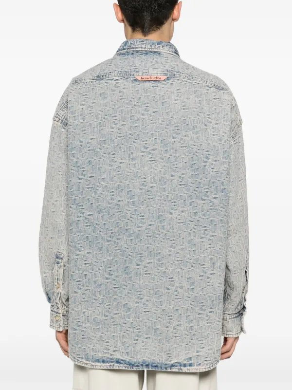 Acne Studios モノグラム デニムシャツ | ブルー | FARFETCH JP