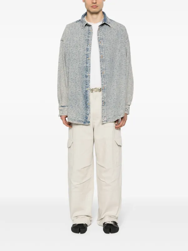 ACNE STUDIOS モノグラム デニムシャツ Acne Studios モノグラム デニムシャツ | ブルー | FARFETCH JP