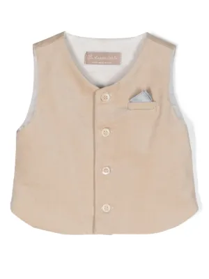 Brunello Cucinelli Kids Baby Bernie ストライプ リネン ベスト