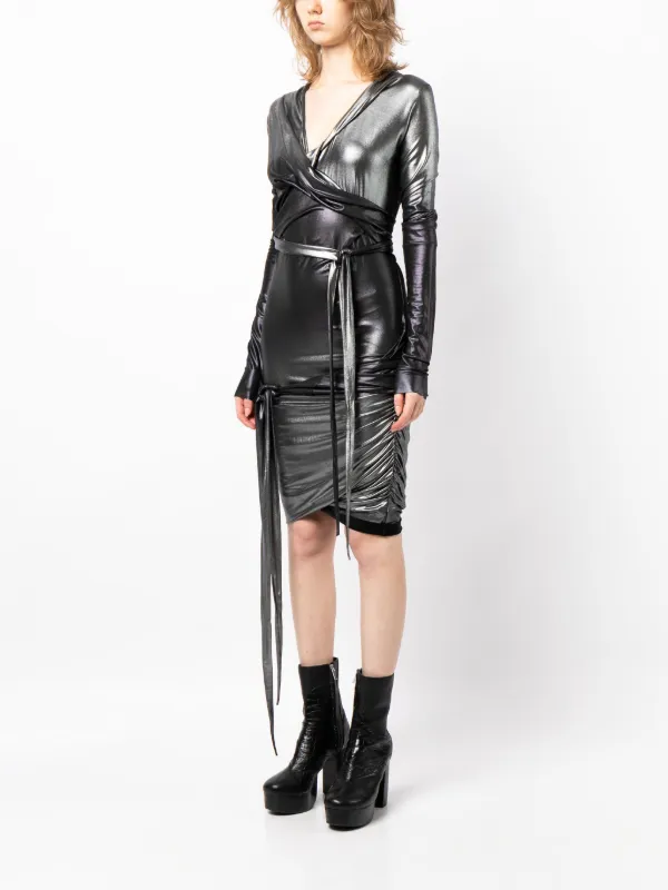 Rick Owens Lilies Luxor Emma Asymmetric Minidress | Metallic