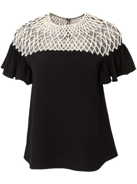 Carolina Herrera faux pearl-detail short-sleeve T-shirt