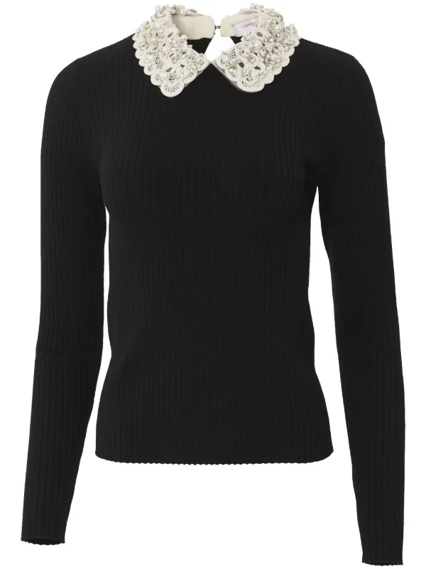 White collar black clearance jumper