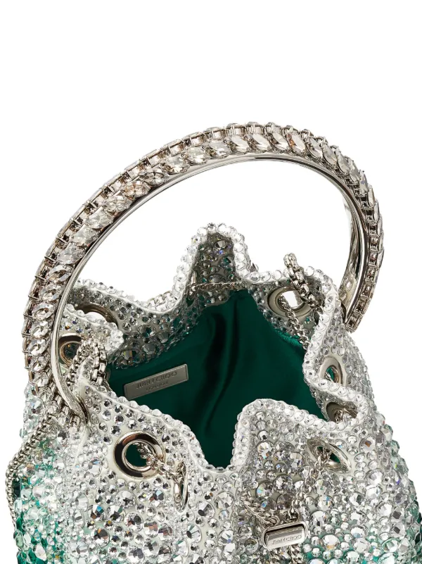 Jimmy Choo Bon Bon crystal-embellished Bucket Bag | Silver