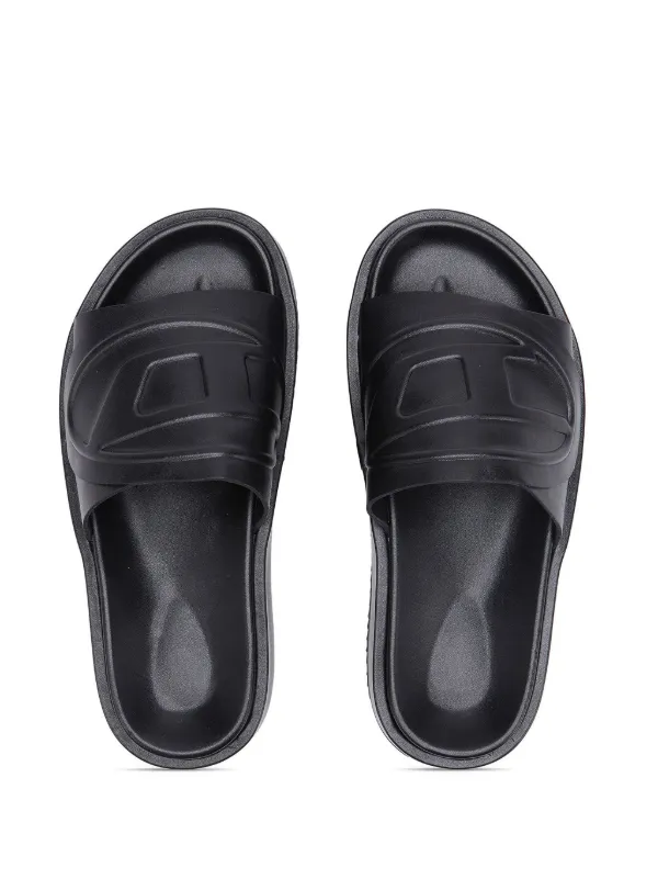 高評価！ Diesel ブラック | サンダル ロゴエンボス W Oval D Sa-Slide 靴
