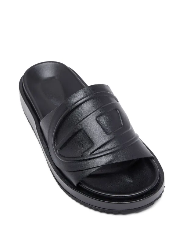 DIESEL | SA-SLIDE D OVAL W BLACK サンダル Diesel Sa-Slide D Oval W logo-embossed Slides | Black
