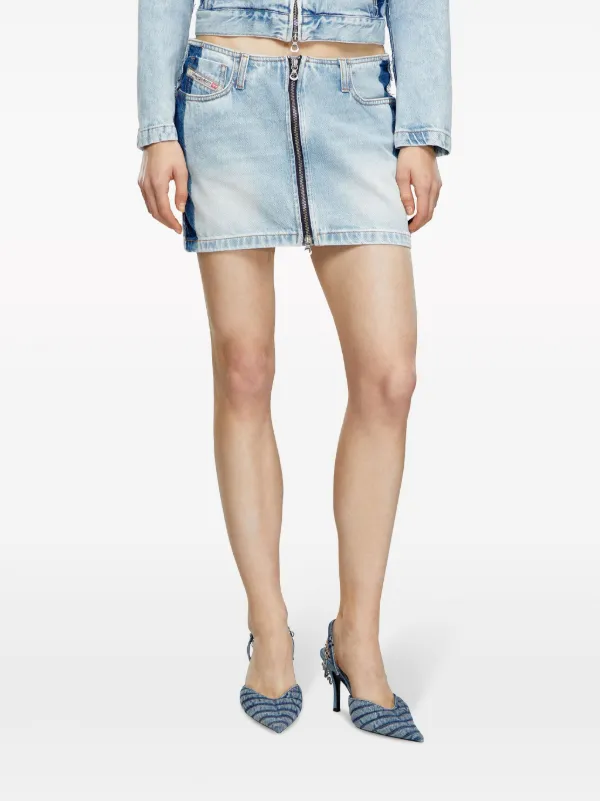 dieselダメージデニムミニスカート ライトブルー Diesel De-Ron-S4 デニム ミニスカート | ブルー | FARFETCH JP