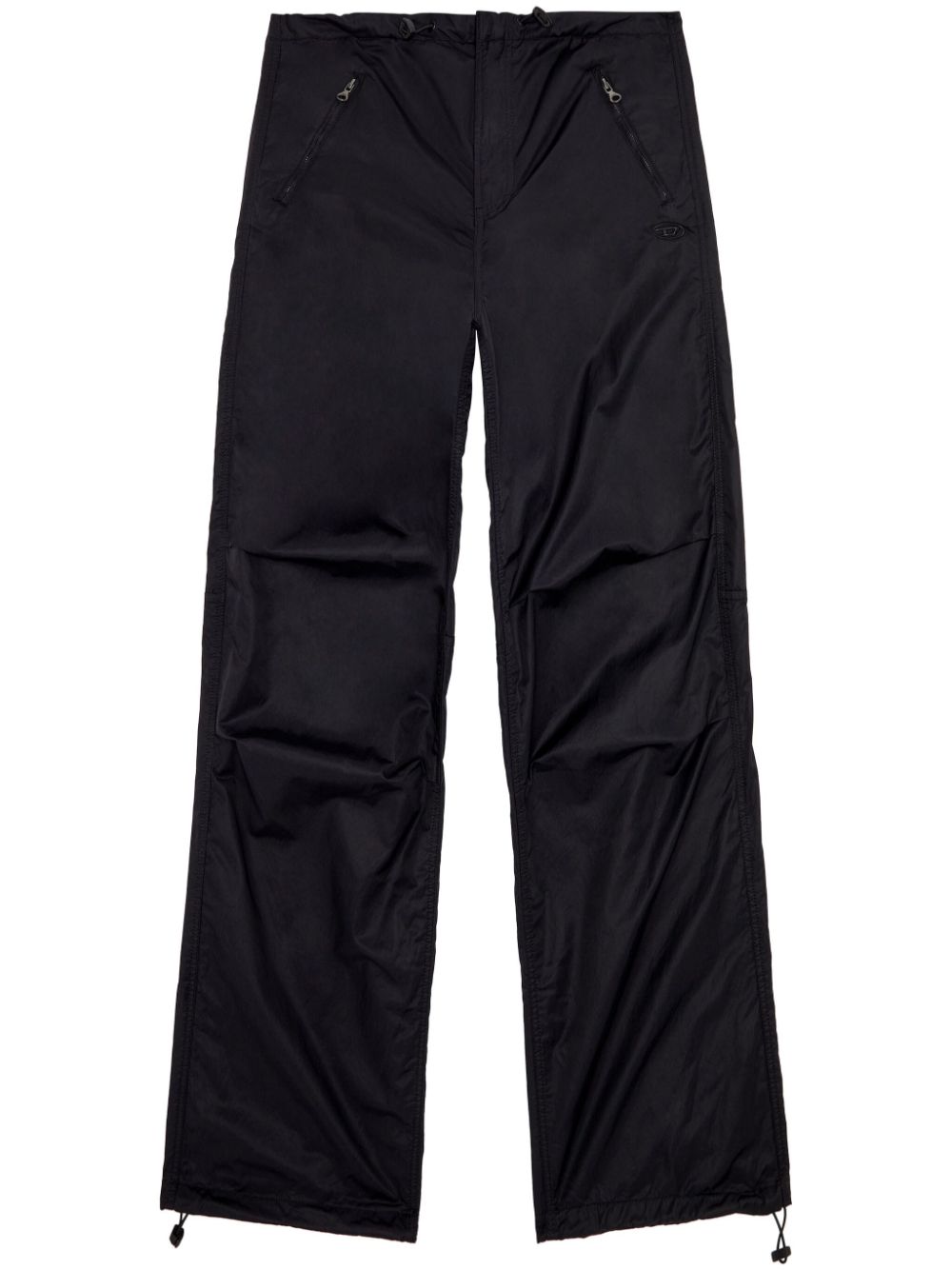diesel pantalon cargo p-diamanda à taille basse - noir