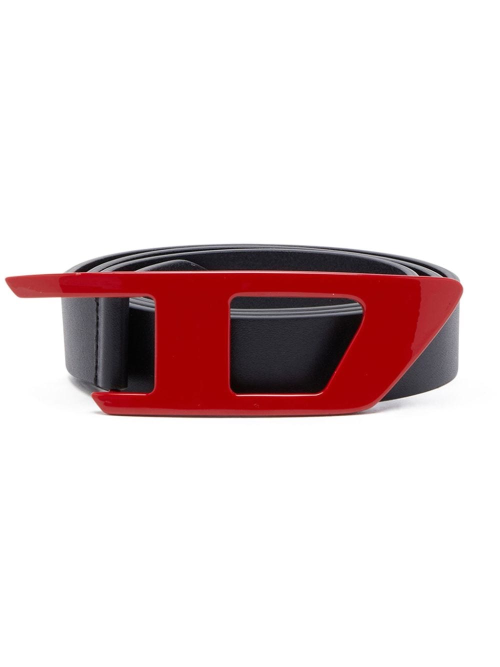 Diesel B-dlogo Contrasting-buckle Leather Belt In Black