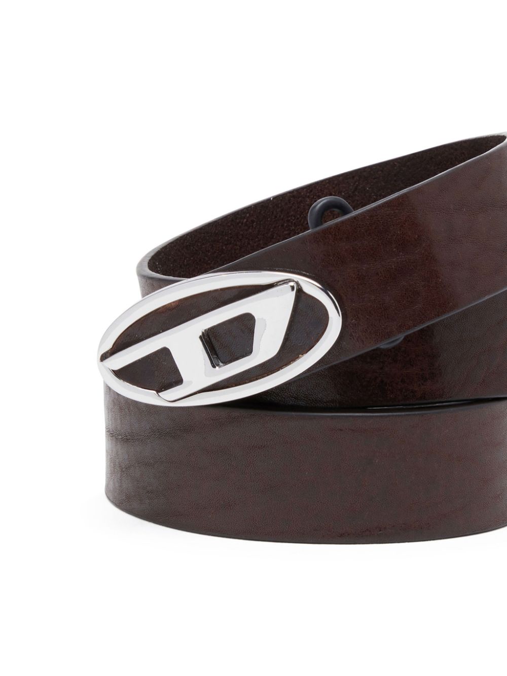 DIESEL 1DR LOGO-BUCKLE LEATHER BELT 