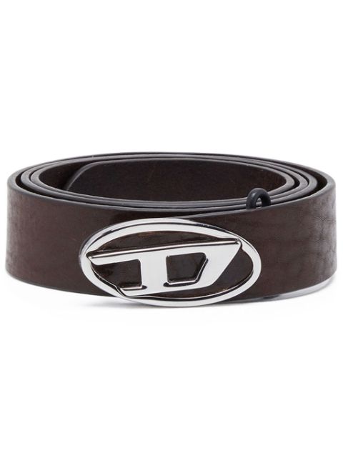 Diesel 1DR logo-buckle leather belt Men