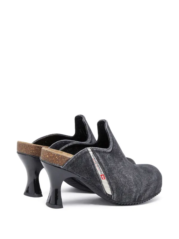 Diesel D-Woodstock W 80mm デニムミュール | ブラック | FARFETCH JP