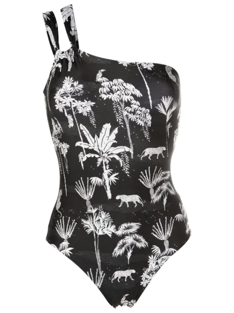 Lygia & Nanny Miusha graphic-print one-shoulder one-piece