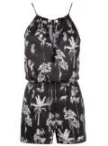 Lygia & Nanny Laya botanical-print playsuit - Black