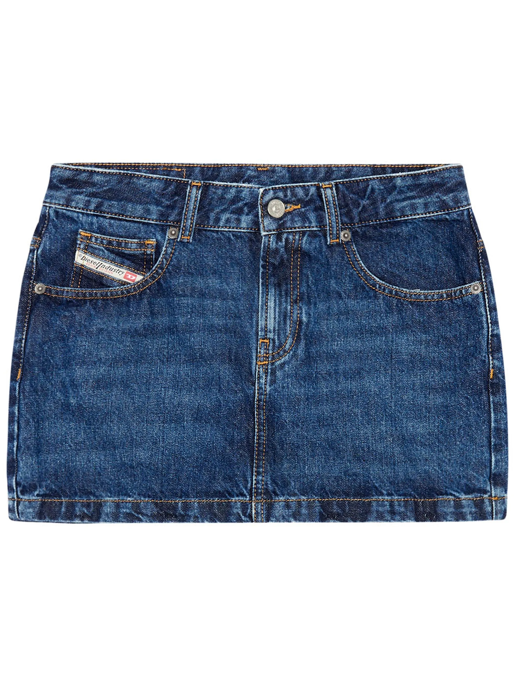 Diesel De-Ron washed-denim skirt