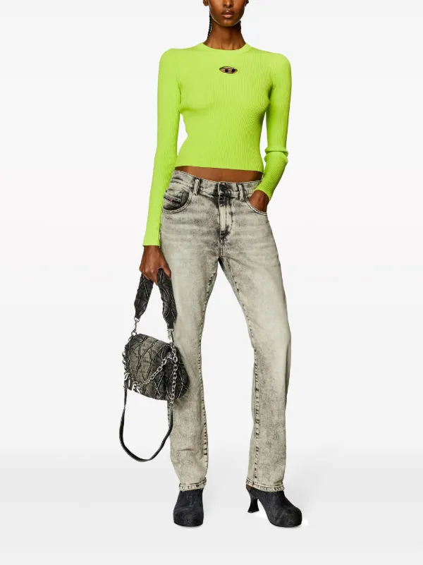 Women's Ribbed-knit long-sleeve top | White | Diesel