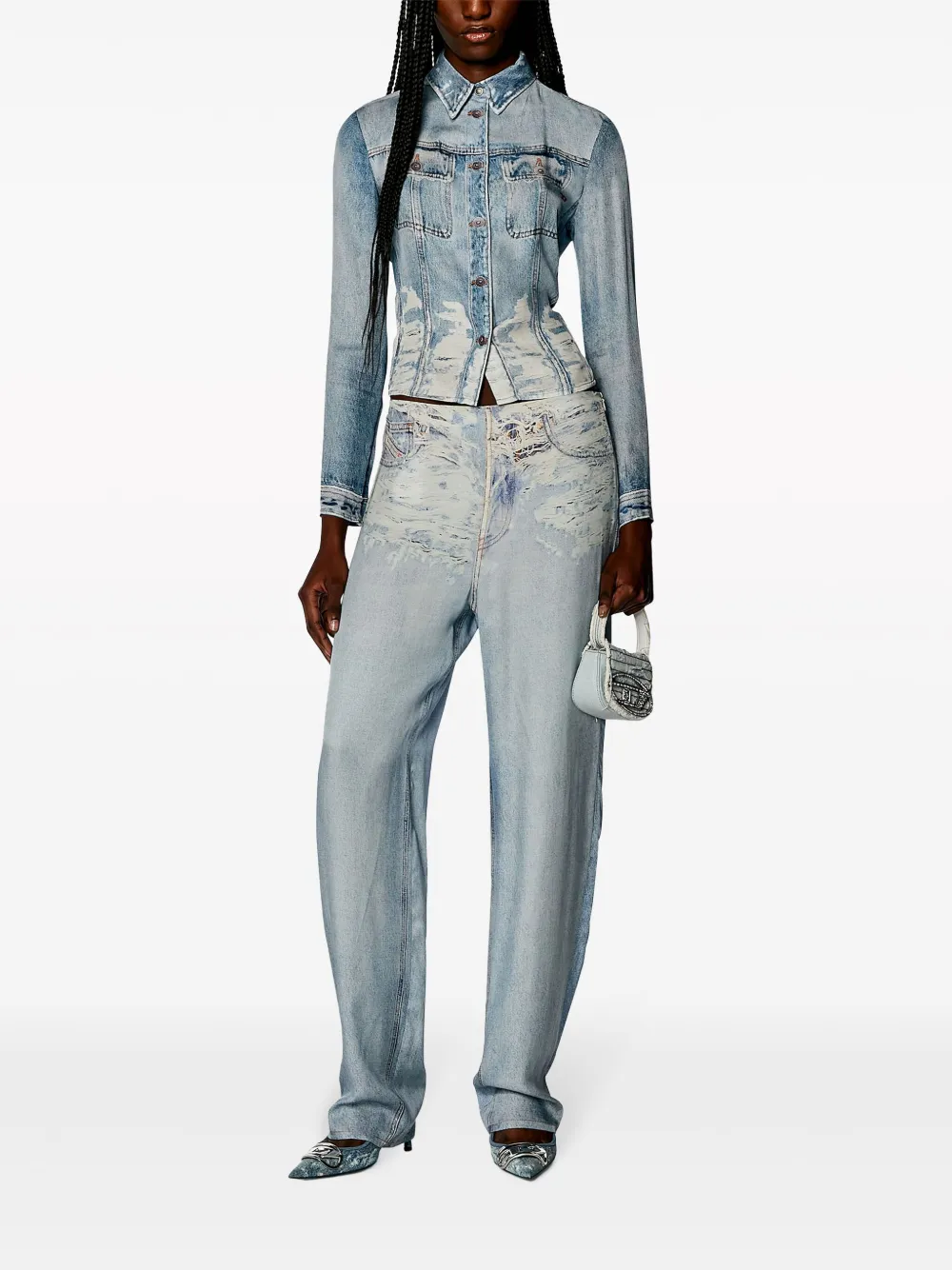 Diesel C-Lorelle denim-print shirt | Denim Jackets | Image 2