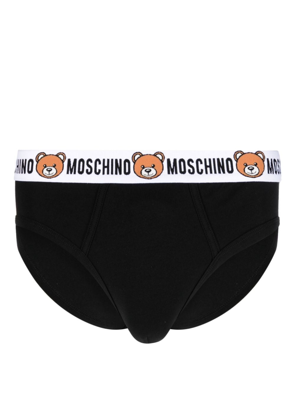 Shop Moschino Logo-print Strap Cotton-blend Boxers In Black