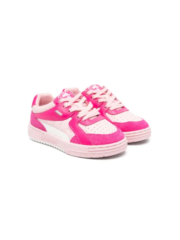 Palm Angels Kids Perforated lace up Sneakers Pink FARFETCH PT
