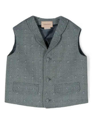 Gucci Kids ピークドラペル ベスト | ブルー | FARFETCH JP