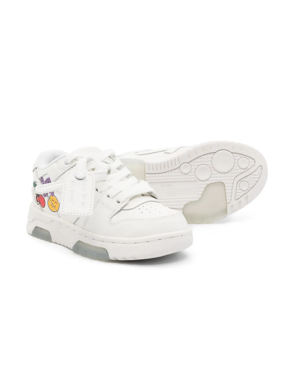 Off-White Kids Out of Office leather sneakers - Wit