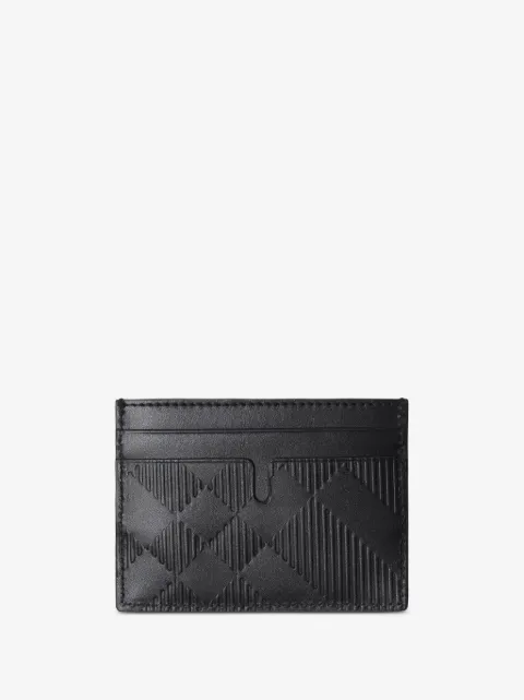 Burberry embossed Check card case